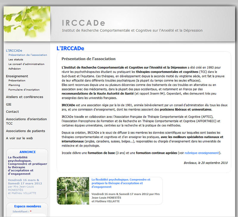 IRCCADe, contenu